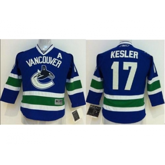 Kids Vancouver Canucks #17 Ryan Kesler Blue NHL Jersey Kids Vancouver Canucks #17 Ryan Kesler Blue NHL Jersey