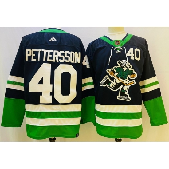 Youth Vancouver Canucks 40 Elias Pettersson Navy 2022 Reverse Retro Stitched Jersey Youth Vancouver Canucks 40 Elias Pettersson Navy 2022 Reverse Retro Stitched Jersey