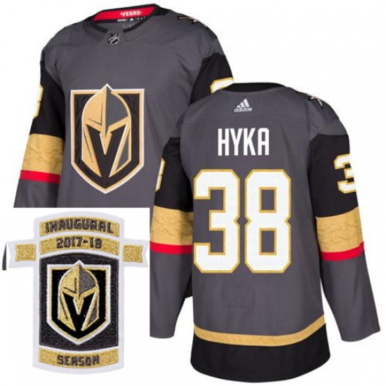 Adidas Golden Knights #38 Tomas Hyka Grey Home Authentic Stitched NHL Inaugural Season Patch Jersey Adidas Golden Knights #38 Tomas Hyka Grey Home Authentic Stitched NHL Inaugural Season Patch Jersey