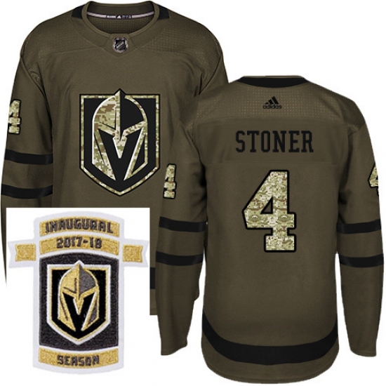 Adidas Golden Knights #4 Clayton Stoner Green Salute to Service Stitched NHL Inaugural Season Patch Jersey Adidas Golden Knights #4 Clayton Stoner Green Salute to Service Stitched NHL Inaugural Season Patch Jersey