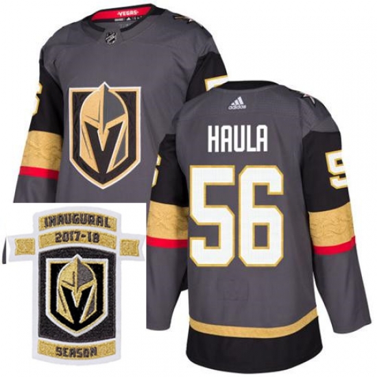 Adidas Golden Knights #56 Erik Haula Grey Home Authentic Stitched NHL Inaugural Season Patch Jersey Adidas Golden Knights #56 Erik Haula Grey Home Authentic Stitched NHL Inaugural Season Patch Jersey