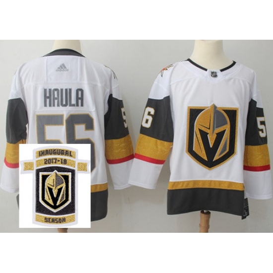 Adidas Golden Knights #56 Erik Haula White Road Authentic Stitched NHL Inaugural Season Patch Jersey Adidas Golden Knights #56 Erik Haula White Road Authentic Stitched NHL Inaugural Season Patch Jersey