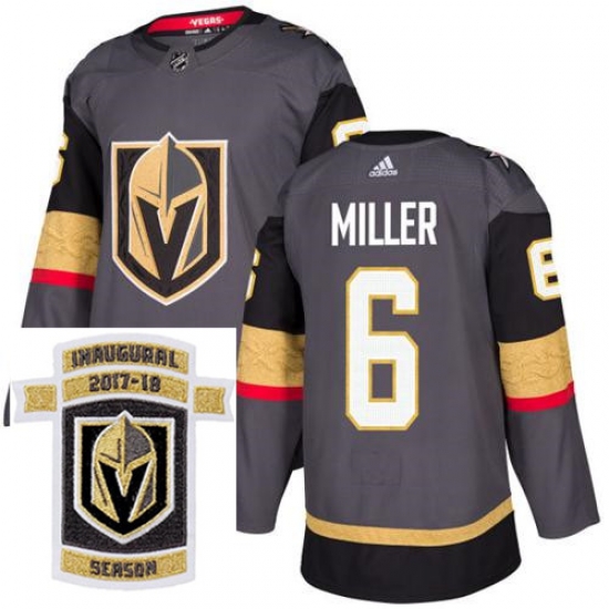 Adidas Golden Knights #6 Colin Miller Grey Home Authentic Stitched NHL Inaugural Season Patch Jersey Adidas Golden Knights #6 Colin Miller Grey Home Authentic Stitched NHL Inaugural Season Patch Jersey