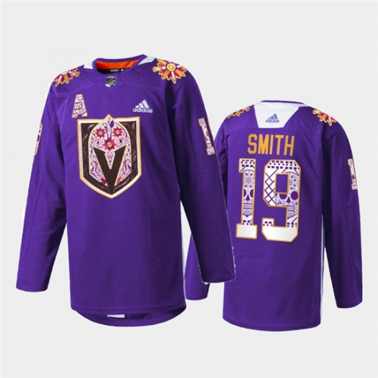 Men Vegas Golden Knights 19 Reilly Smith Purple Hispanic Heritage Warmup Stitched Jersey Men Vegas Golden Knights 19 Reilly Smith Purple Hispanic Heritage Warmup Stitched Jersey