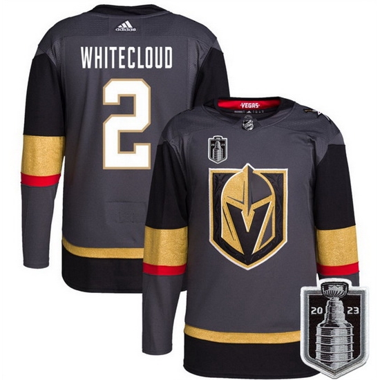 Men Vegas Golden Knights 2 Zach Whitecloud Gray 2023 Stanley Cup Final Stitched Jersey Men Vegas Golden Knights 2 Zach Whitecloud Gray 2023 Stanley Cup Final Stitched Jersey