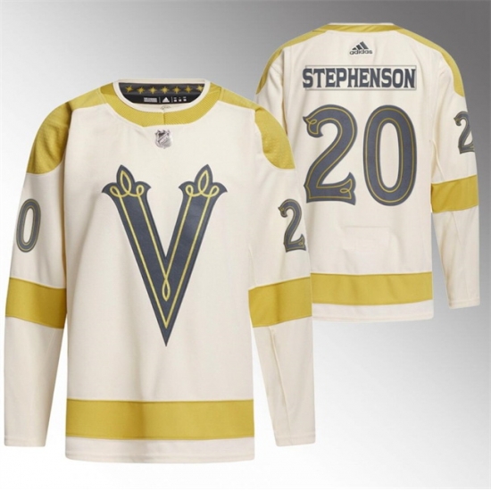 Men Vegas Golden Knights 20 Chandler Stephenson Cream 2024 Winter Classic Breakaway Stitched Jersey Men Vegas Golden Knights 20 Chandler Stephenson Cream 2024 Winter Classic Breakaway Stitched Jersey