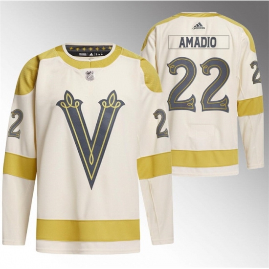 Men Vegas Golden Knights 22 Michael Amadio Cream 2024 Winter Classic Breakaway Stitched Jersey Men Vegas Golden Knights 22 Michael Amadio Cream 2024 Winter Classic Breakaway Stitched Jersey