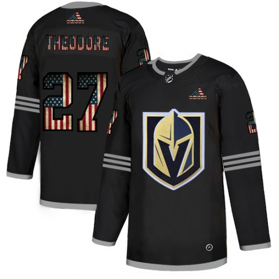 Men Vegas Golden Knights 27 Shea Theodore Black USA Flag Fashion Adidas Jersey Men Vegas Golden Knights 27 Shea Theodore Black USA Flag Fashion Adidas Jersey