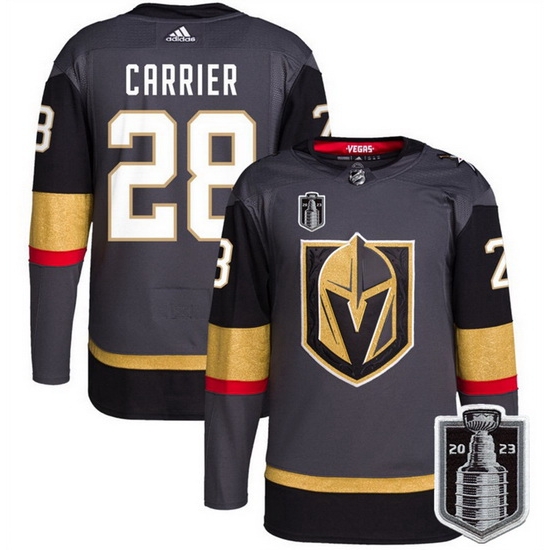 Men Vegas Golden Knights 28 William Carrier Gray 2023 Stanley Cup Final Stitched Jersey Men Vegas Golden Knights 28 William Carrier Gray 2023 Stanley Cup Final Stitched Jersey