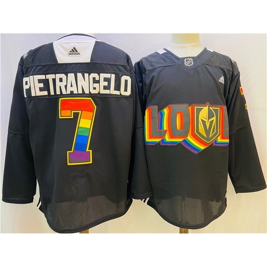 Men Vegas Golden Knights 7 Alex Pietrangelo 2022 Black Pride Night Stitched Jersey Men Vegas Golden Knights 7 Alex Pietrangelo 2022 Black Pride Night Stitched Jersey