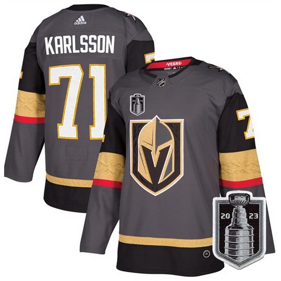 Men Vegas Golden Knights 71 William Karlsson Gray 2023 Stanley Cup Final Stitched Jersey Men Vegas Golden Knights 71 William Karlsson Gray 2023 Stanley Cup Final Stitched Jersey