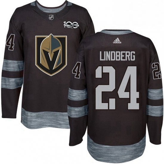 Mens Adidas Vegas Golden Knights 24 Oscar Lindberg Authentic Black 1917 2017 100th Anniversary NHL Jersey Mens Adidas Vegas Golden Knights 24 Oscar Lindberg Authentic Black 1917 2017 100th Anniversary NHL Jersey