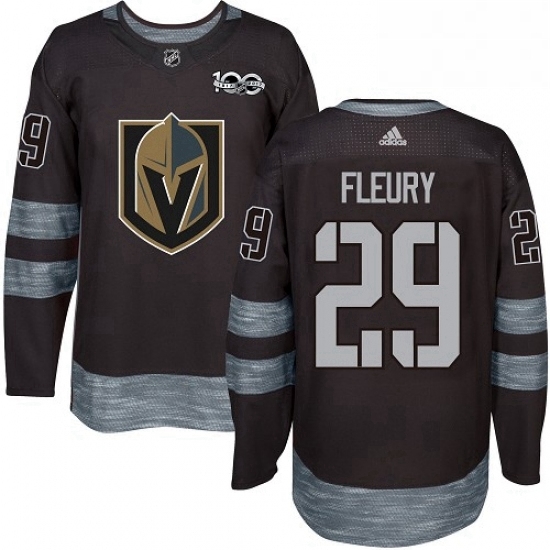 Mens Adidas Vegas Golden Knights 29 Marc Andre Fleury Authentic Black 1917 2017 100th Anniversary NHL Jersey Mens Adidas Vegas Golden Knights 29 Marc Andre Fleury Authentic Black 1917 2017 100th Anniversary NHL Jersey