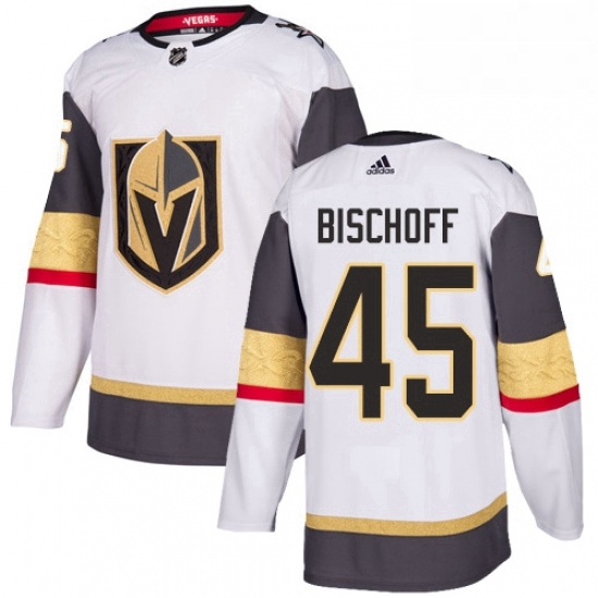 Mens Adidas Vegas Golden Knights 45 Jake Bischoff Authentic White Away NHL Jersey Mens Adidas Vegas Golden Knights 45 Jake Bischoff Authentic White Away NHL Jersey