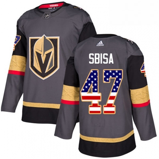 Mens Adidas Vegas Golden Knights 47 Luca Sbisa Authentic Gray USA Flag Fashion NHL Jersey Mens Adidas Vegas Golden Knights 47 Luca Sbisa Authentic Gray USA Flag Fashion NHL Jersey