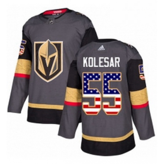 Mens Adidas Vegas Golden Knights 55 Keegan Kolesar Authentic Gray USA Flag Fashion NHL Jersey Mens Adidas Vegas Golden Knights 55 Keegan Kolesar Authentic Gray USA Flag Fashion NHL Jersey