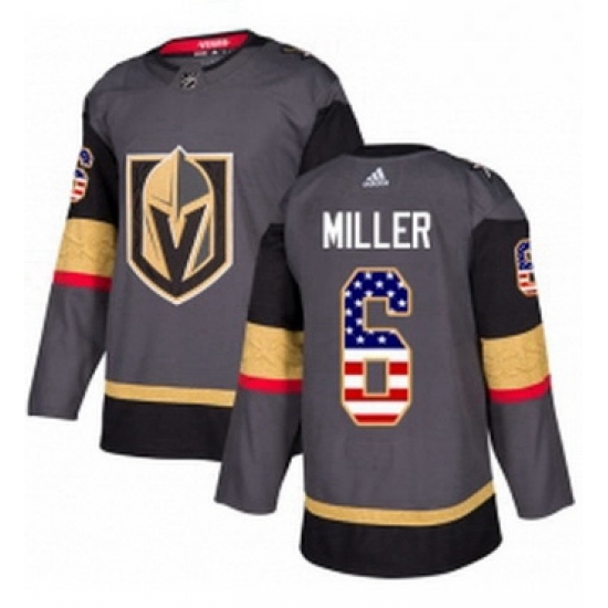 Mens Adidas Vegas Golden Knights 6 Colin Miller Authentic Gray USA Flag Fashion NHL Jersey Mens Adidas Vegas Golden Knights 6 Colin Miller Authentic Gray USA Flag Fashion NHL Jersey