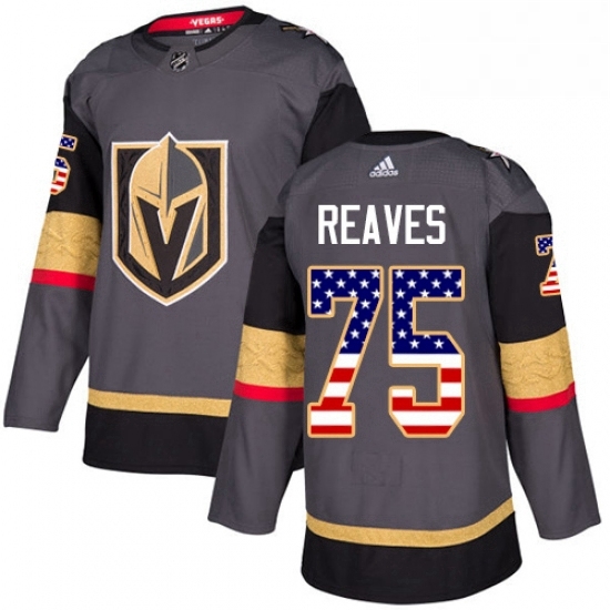 Mens Adidas Vegas Golden Knights 75 Ryan Reaves Authentic Gray USA Flag Fashion NHL Jersey Mens Adidas Vegas Golden Knights 75 Ryan Reaves Authentic Gray USA Flag Fashion NHL Jersey
