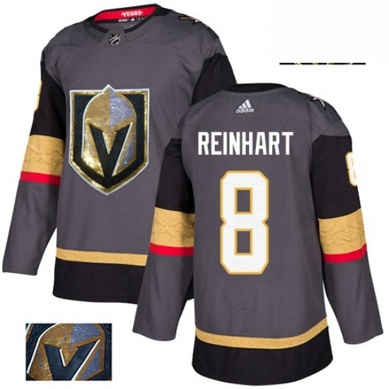 Mens Adidas Vegas Golden Knights 8 Griffin Reinhart Authentic Gray Fashion Gold NHL Jersey Mens Adidas Vegas Golden Knights 8 Griffin Reinhart Authentic Gray Fashion Gold NHL Jersey