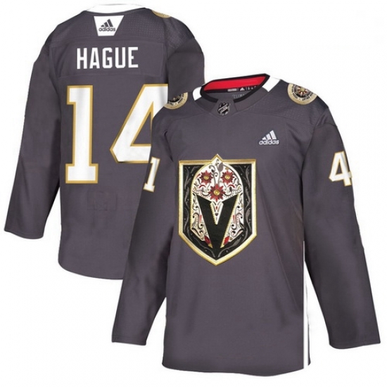 Vegas Golden Knights 14 Nicolas Hague Gray Dia De Los Muertos Adidas Jersey Vegas Golden Knights 14 Nicolas Hague Gray Dia De Los Muertos Adidas Jersey