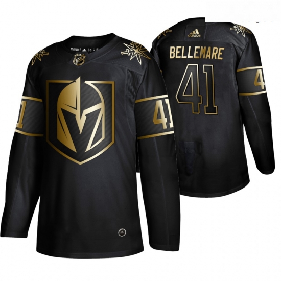 Vegas Golden Knights 41 Pierre Edouard Bellemare Black Gold Adidas Jersey Vegas Golden Knights 41 Pierre Edouard Bellemare Black Gold Adidas Jersey