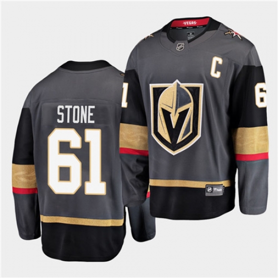 Vegas Golden Knights 61 Mark Stone Home Black 2021 Captain Men Jersey Vegas Golden Knights 61 Mark Stone Home Black 2021 Captain Men Jersey