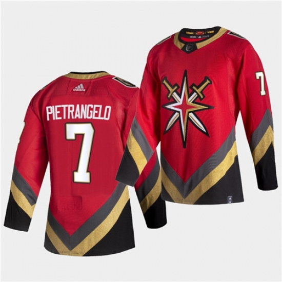 Vegas Golden Knights 7 Alex Pietrangelo 2021 Reverse Retro Red Jersey Vegas Golden Knights 7 Alex Pietrangelo 2021 Reverse Retro Red Jersey
