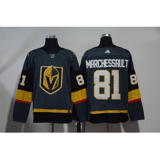 Vegas Golden Knights 81 Jonathan Marchessault Gray With Special Glittery Logo Adidas Jersey Vegas Golden Knights 81 Jonathan Marchessault Gray With Special Glittery Logo Adidas Jersey