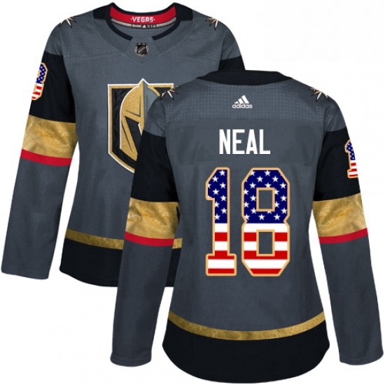 Womens Adidas Vegas Golden Knights 18 James Neal Authentic Gray USA Flag Fashion NHL Jersey Womens Adidas Vegas Golden Knights 18 James Neal Authentic Gray USA Flag Fashion NHL Jersey