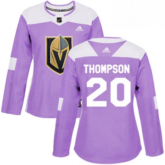 Womens Adidas Vegas Golden Knights 20 Paul Thompson Authentic Purple Fights Cancer Practice NHL Jersey Womens Adidas Vegas Golden Knights 20 Paul Thompson Authentic Purple Fights Cancer Practice NHL Jersey