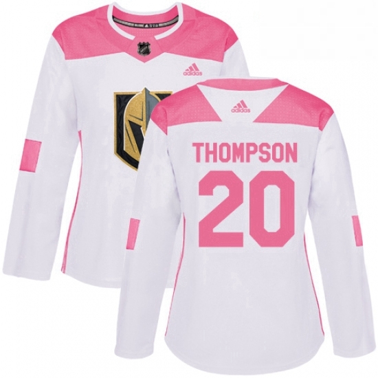 Womens Adidas Vegas Golden Knights 20 Paul Thompson Authentic WhitePink Fashion NHL Jersey Womens Adidas Vegas Golden Knights 20 Paul Thompson Authentic WhitePink Fashion NHL Jersey