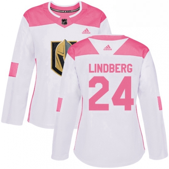 Womens Adidas Vegas Golden Knights 24 Oscar Lindberg Authentic WhitePink Fashion NHL Jersey Womens Adidas Vegas Golden Knights 24 Oscar Lindberg Authentic WhitePink Fashion NHL Jersey