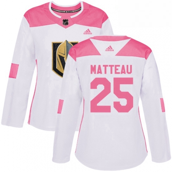 Womens Adidas Vegas Golden Knights 25 Stefan Matteau Authentic WhitePink Fashion NHL Jersey Womens Adidas Vegas Golden Knights 25 Stefan Matteau Authentic WhitePink Fashion NHL Jersey