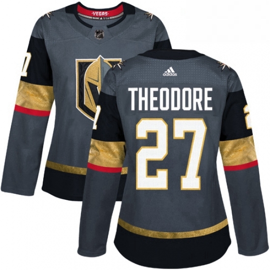 Womens Adidas Vegas Golden Knights 27 Shea Theodore Authentic Gray Home NHL Jersey Womens Adidas Vegas Golden Knights 27 Shea Theodore Authentic Gray Home NHL Jersey