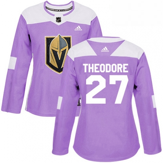 Womens Adidas Vegas Golden Knights 27 Shea Theodore Authentic Purple Fights Cancer Practice NHL Jersey Womens Adidas Vegas Golden Knights 27 Shea Theodore Authentic Purple Fights Cancer Practice NHL Jersey