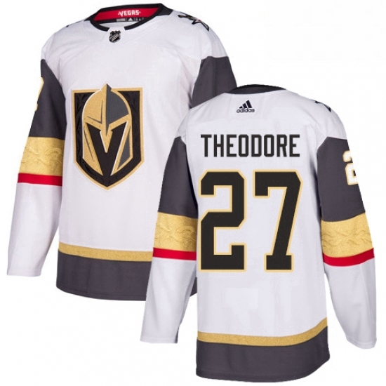 Womens Adidas Vegas Golden Knights 27 Shea Theodore Authentic White Away NHL Jersey 
