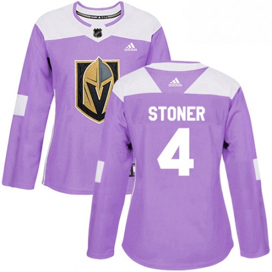 Womens Adidas Vegas Golden Knights 4 Clayton Stoner Authentic Purple Fights Cancer Practice NHL Jersey Womens Adidas Vegas Golden Knights 4 Clayton Stoner Authentic Purple Fights Cancer Practice NHL Jersey