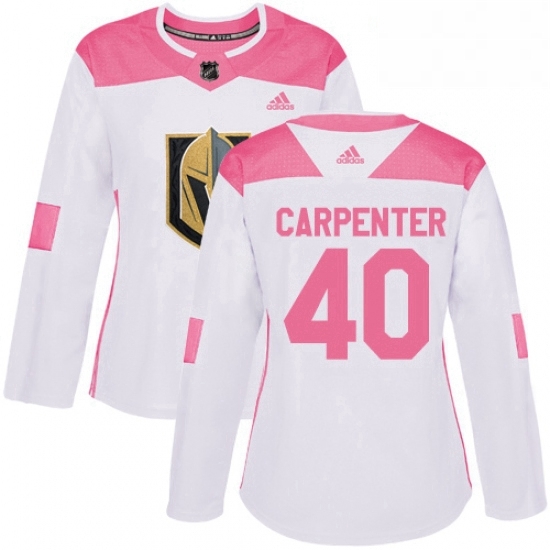 Womens Adidas Vegas Golden Knights 40 Ryan Carpenter Authentic White Pink Fashion NHL Jersey Womens Adidas Vegas Golden Knights 40 Ryan Carpenter Authentic White Pink Fashion NHL Jersey
