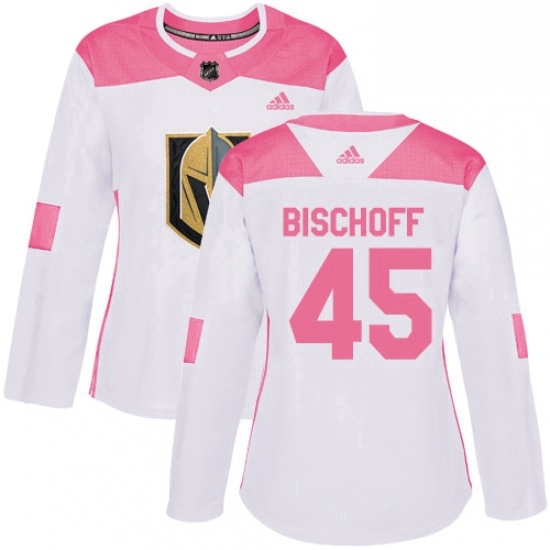 Womens Adidas Vegas Golden Knights 45 Jake Bischoff Authentic WhitePink Fashion NHL Jersey Womens Adidas Vegas Golden Knights 45 Jake Bischoff Authentic WhitePink Fashion NHL Jersey