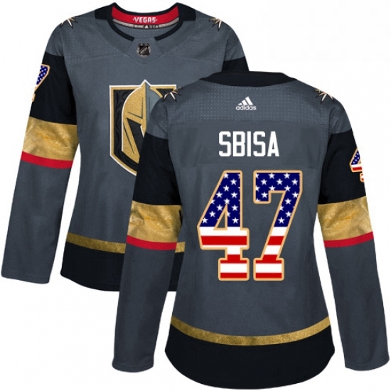 Womens Adidas Vegas Golden Knights 47 Luca Sbisa Authentic Gray USA Flag Fashion NHL Jersey Womens Adidas Vegas Golden Knights 47 Luca Sbisa Authentic Gray USA Flag Fashion NHL Jersey