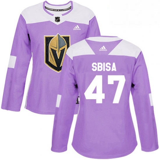 Womens Adidas Vegas Golden Knights 47 Luca Sbisa Authentic Purple Fights Cancer Practice NHL Jersey Womens Adidas Vegas Golden Knights 47 Luca Sbisa Authentic Purple Fights Cancer Practice NHL Jersey