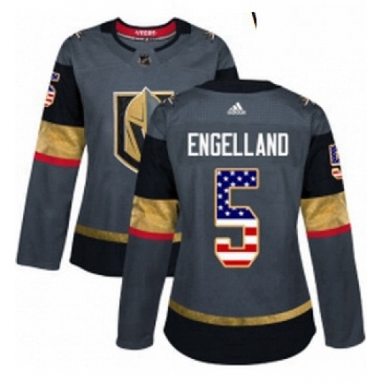 Womens Adidas Vegas Golden Knights 5 Deryk Engelland Authentic Gray USA Flag Fashion NHL Jersey Womens Adidas Vegas Golden Knights 5 Deryk Engelland Authentic Gray USA Flag Fashion NHL Jersey