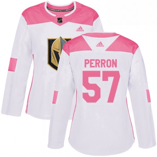 Womens Adidas Vegas Golden Knights 57 David Perron Authentic WhitePink Fashion NHL Jersey Womens Adidas Vegas Golden Knights 57 David Perron Authentic WhitePink Fashion NHL Jersey