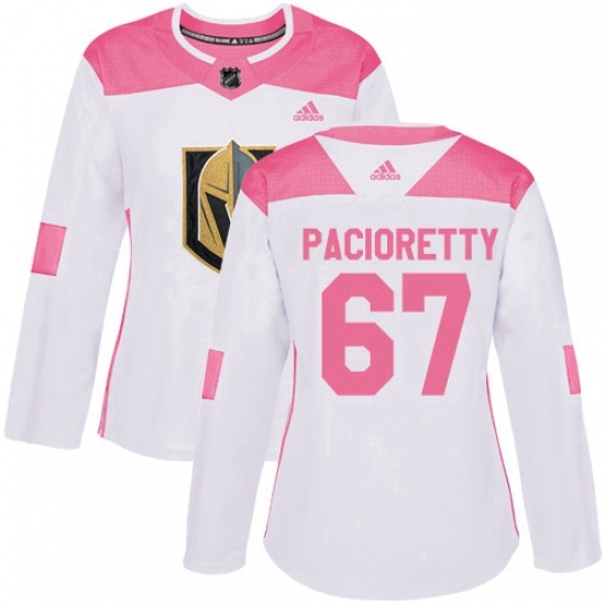 Womens Adidas Vegas Golden Knights 67 Max Pacioretty Authentic White Pink Fashion NHL Jersey Womens Adidas Vegas Golden Knights 67 Max Pacioretty Authentic White Pink Fashion NHL Jersey
