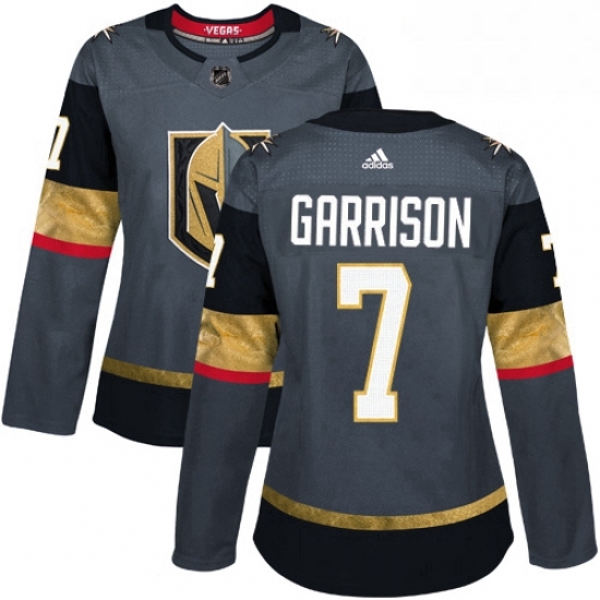 Womens Adidas Vegas Golden Knights 7 Jason Garrison Authentic Gray Home NHL Jersey Womens Adidas Vegas Golden Knights 7 Jason Garrison Authentic Gray Home NHL Jersey