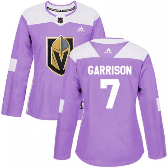 Womens Adidas Vegas Golden Knights 7 Jason Garrison Authentic Purple Fights Cancer Practice NHL Jersey Womens Adidas Vegas Golden Knights 7 Jason Garrison Authentic Purple Fights Cancer Practice NHL Jersey