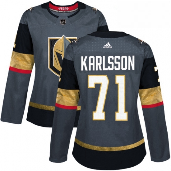 Womens Adidas Vegas Golden Knights 71 William Karlsson Authentic Gray Home NHL Jersey Womens Adidas Vegas Golden Knights 71 William Karlsson Authentic Gray Home NHL Jersey