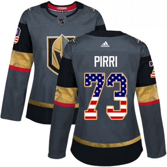 Womens Adidas Vegas Golden Knights 73 Brandon Pirri Authentic Gray USA Flag Fashion NHL Jersey Womens Adidas Vegas Golden Knights 73 Brandon Pirri Authentic Gray USA Flag Fashion NHL Jersey