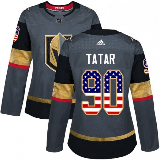 Womens Adidas Vegas Golden Knights 90 Tomas Tatar Authentic Gray USA Flag Fashion NHL Jersey Womens Adidas Vegas Golden Knights 90 Tomas Tatar Authentic Gray USA Flag Fashion NHL Jersey