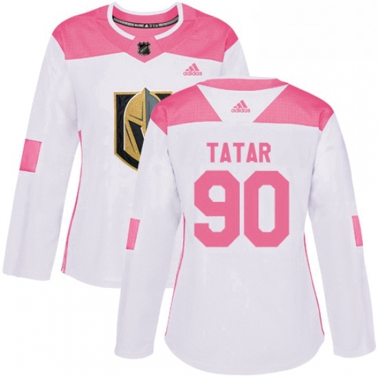 Womens Adidas Vegas Golden Knights 90 Tomas Tatar Authentic White Pink Fashion NHL Jersey Womens Adidas Vegas Golden Knights 90 Tomas Tatar Authentic White Pink Fashion NHL Jersey
